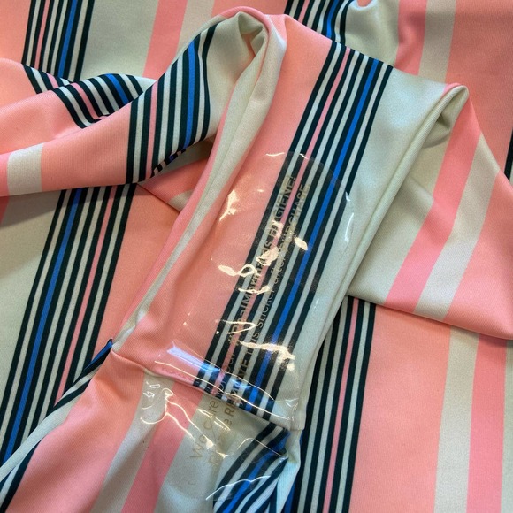 Maaji Long Sleeve One Piece Swimsuit Reversible Stripes and Floral Coral Pink - Picture 9 of 9